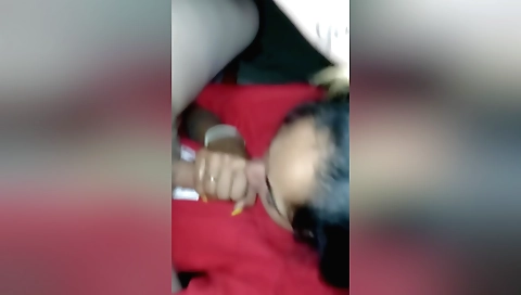 Indian brunette gets my hard dick in her mouth and blowjob