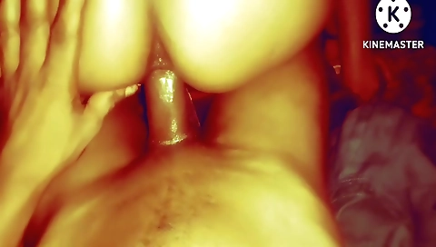 Indian hot babe fucks her lover with her red clothes on