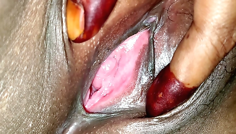 Hairy naked female shows her pussy and pussy dildo