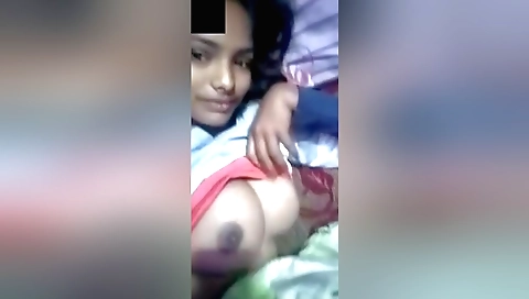 Indian chick in black and white dress shows off her body