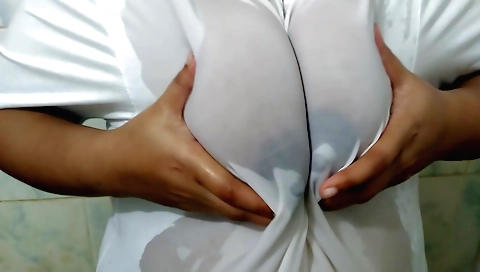 Sita bhabhi showering with a webcam in big tits sex video