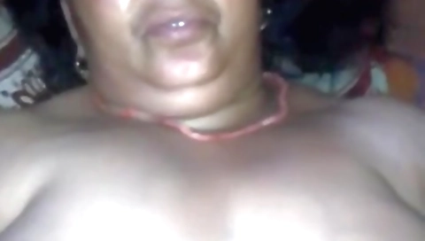 Brunette mature woman shows her big tits in the pov video