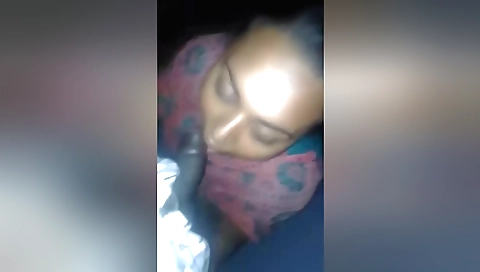 Indian girl has a long shaft inside her mouth and gives a nice blowjob