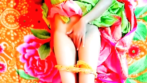 Slender indian girl with a beautiful body is playing with her pussy