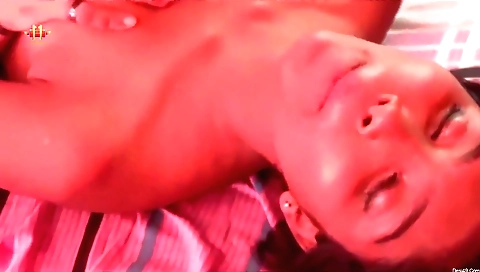 Busty brunette babe has a nice orgasm in her bedroom