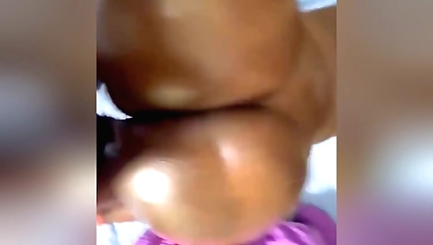 Indian amateur milf sucking dildo in a doggy style