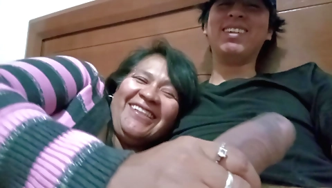 Indian mature stepmother-in-law gets her milk fix done by husband