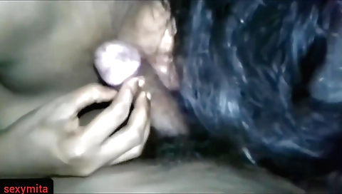 Brunette chick sucks my dick before making me ride him