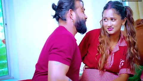 Redhead babe with a huge body is having fun with her boyfriend