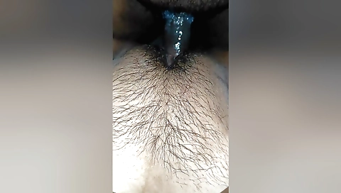 Indian slut enjoys fucking and cum in her hairy pussy