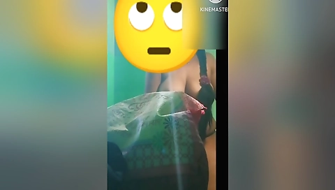 Sexy brunette with big tits is fucking in a homemade clip