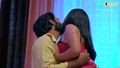 Sexy secretary is in the sexy lingerie and wearing a sexy white dress