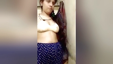 Busty brunette in sexy black lingerie and white panties 1