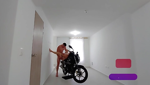 I get my penis into the bike while riding it on the sidewalk