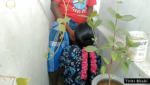 Brunette with a round booty gets fucked by a neighbor