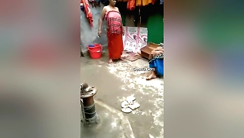 Big boobs girl in bath room getting naked and playing