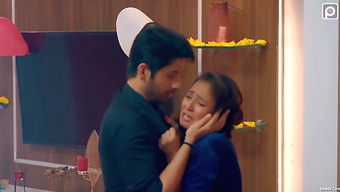 Hairy brunette has a tight big cunny and rides a huge shaft