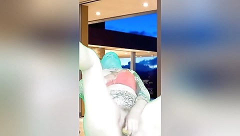 Indian amateur solo female masturbation with a dildo