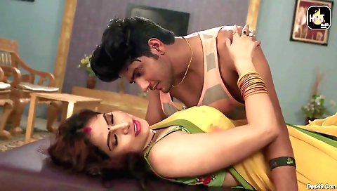 Young dude with a red head takes care of his old busty client