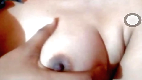 Hot brunette wearing a red skirt and white stockings solo film