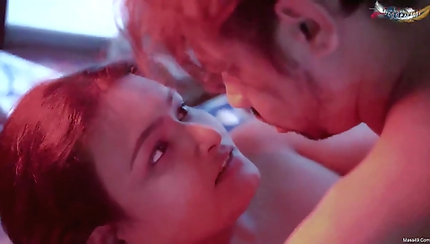 Hot brunette milf and stepbrother fuck her tight cunt