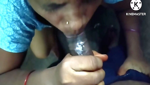 My beautiful girlfriend is sucking his dick in the bath room