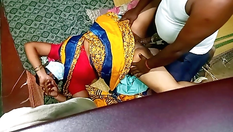 Indian brunette fucks in a class and sucks long cock