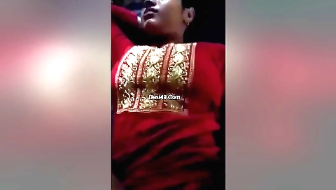 Hairy indian brunette with a fat beard has fun with a cock