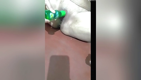 Indian girl is playing with a dildo in webcam clip