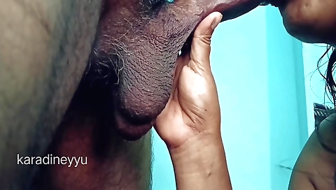 Indian wife in bikini sucking my cumin big cock for money!