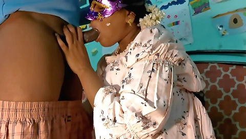 Amateur brunette in shorts and a sweater filming a video